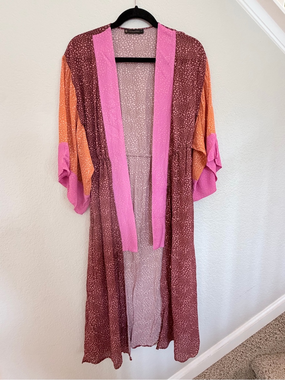 ViX Paula Hermanny Anni Long Coverup Kimono– Size S | Colorblock - Picture 2 of 8
